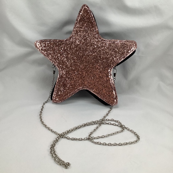 Five Below Womens Pink Glitter Sequin Star Mini Crossbody Bag - Picture 1 of 11